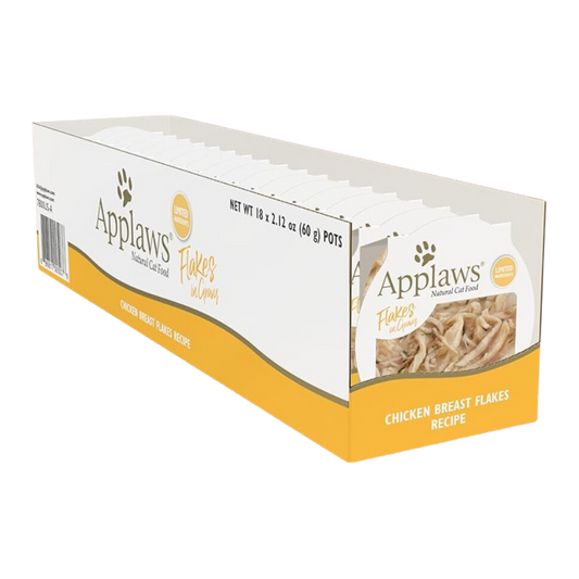 Applaws Natural Wet Cat Food, 18 Count, Limited Ingredient Cat Food Pots, Chicken Flakes in Gravy, 2.12oz Pots